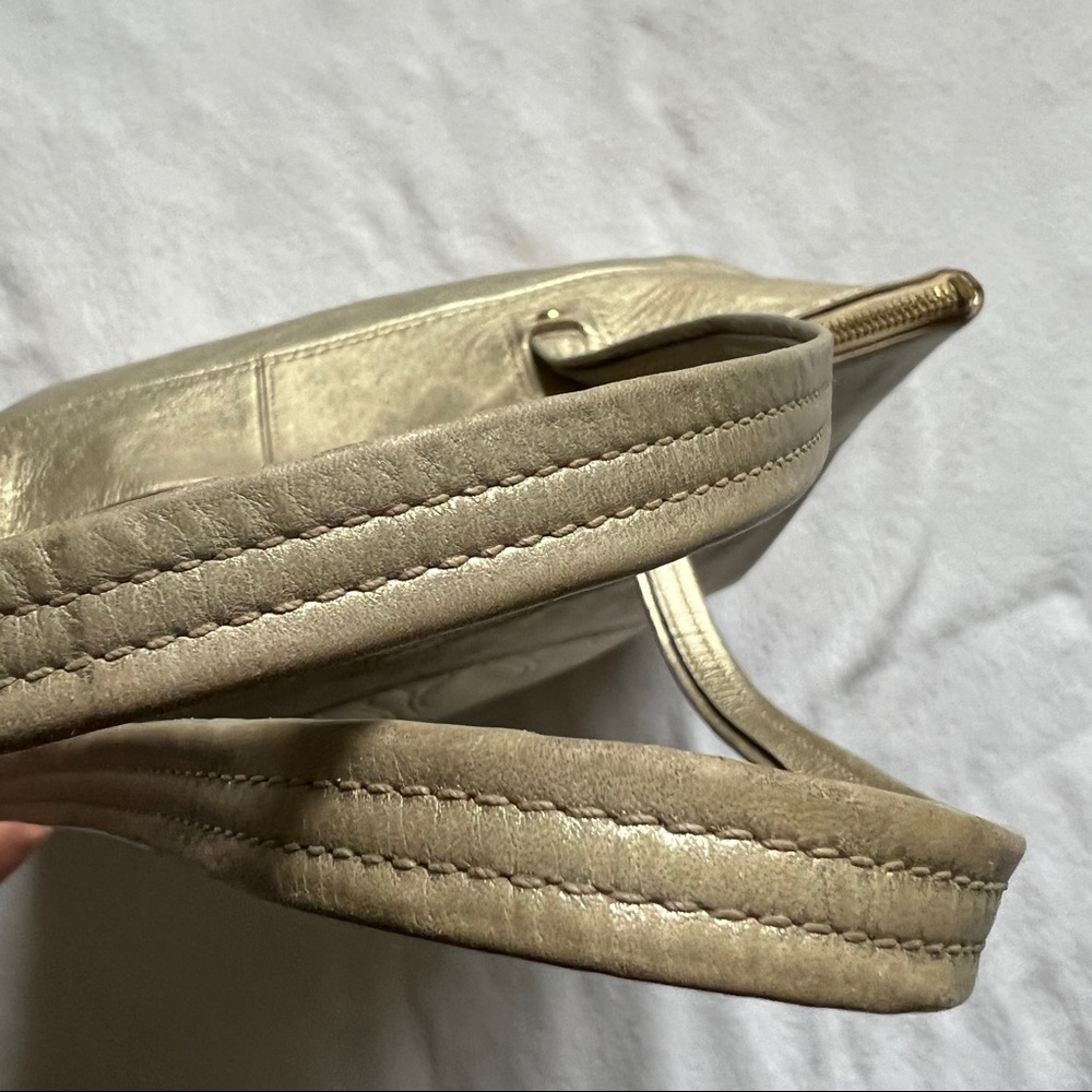 Coach Gold Leather Laura Embossed C Tote Bag - Picture 10 of 15